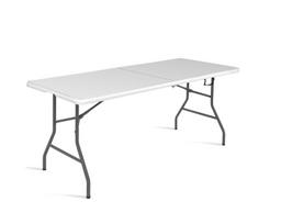 Sulankstomas turistinis stalas Costway, baltas, 180 x 75 x 73 cm
