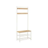 Paltų stovas 70x32,5x175 cm baltos ąžuolo, plieno rėmas