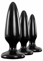NS NOVELTIES Renegade Pleasure Plug Trainer Kit 3 Sizes TPE Suction Base Black