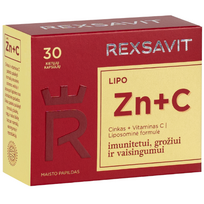 Cinkas + vitaminas C REXSAVIT LIPO, 30 kaps.