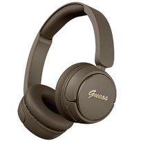 GUESS Over-ear headphones, Bluetooth 5.3, metal logo script, brown