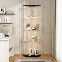 Vitrina, LED šviesos juosta, juoda, 60 × 40 × 162 cm