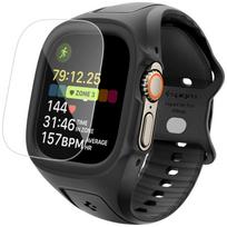 Spigen Pasek Liquid Air  AND  Tempered Glass for Apple Watch Ultra 1/2/3 (49mm) black