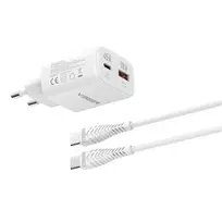 VEGER Phone charger USB-A + Type-C PD Super Charge PPS 45W + 100W Type-C to Type-C data cable TR101 white