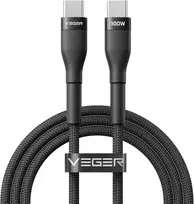 VEGER USB-C to USB-C Cable, PD 5A 100W, CC05, 1.5 m, black