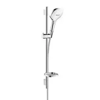 Hansgrohe Raindance Select E – dušo komplektas 120, EcoSmart 9 l/min, 3 srove, baltas / chromuotas 26622400
