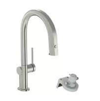 Hansgrohe Aqittura M91 – kriauklės maišytuvas su ištraukiamu išliejimo vamzdžiu ir filtravimo funkcija, sBox, spalva: nerūdijantis plienas 76826800