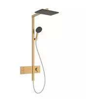 Hansgrohe Raindance Alive Q – dušo komplektas su termostatu, 21x34 cm, 3 srovių tipai, šlifuotas bronzos spalvos 24580140