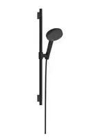 Hansgrohe Raindance Alive Select S – dušo komplektas: rankinis dušas, stovas ir žarna, 3 srovių tipai, EcoSmart, matinis juodas 24602670