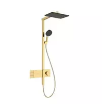 Hansgrohe Raindance Alive Q – dušo komplektas su termostatu, 21x34 cm, 3 srovių tipai, poliruotas auksinis 24590990