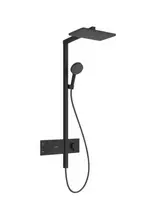 Hansgrohe Raindance Alive Q – dušo rinkinys su termostatu, 21x34 cm, 3 srovių tipai, matinis juodas 24580670