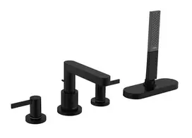 Hansgrohe Finoris – maišytuvas ant vonios krašto, 4 skylių montavimas, sBox, juodas matinis 76444670