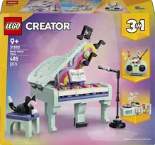 LEGO® 31392 Creator 3in1 Muzikos tematikos dekoras: pianinas su kate