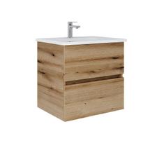 Dřevojas - Vonios spintelė su praustuvu BANO 60x47 cm ąžuolas/balta