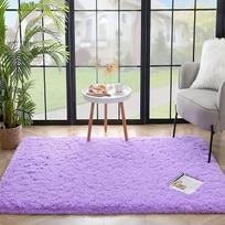 Violetinis ilgaplaukis pliušinis kilimas, 39,37 * 78,74 colio / 100 * 200 cm