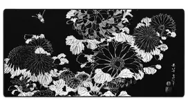Pelės kilimėlis „LIT Mousepad” Chrysanthemums and Bee, by Hokusai - 900x400x3mm