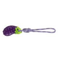 1.8_34707 TRIXIE Žaislas šuniui Baklažanas ant virvės, TPR, 13 cm/34 cm (pak.3)