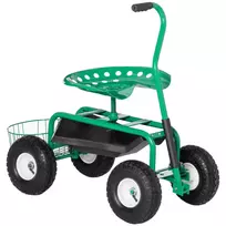 Sodo vežimėlis su pasukama sėdyne, reguliuojamas aukštis 150 kg 81 x 44,5 x 46-59 cm