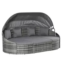 Lauko baldų komplektas 4 dalių - pilka 230 x 145 x 80 cm