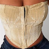 Seksualus Korsetas Velvėtinis Trumpas Viršus Moterims Laisvalaikio Off Shoulder Atviras Nugara Viršutiniai Drabužiai Moteriški Vintažiniai Drabužiai Streetwear Klubui Šaliai Camisole L geltona