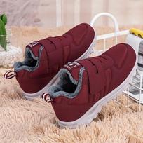 Žieminiai neslystantys minkštapadžiai batai pagyvenusiems žmonėms - patogūs medvilniniai batai vaikščiojimui senjorams female model D2288; Size 43 tamsiai raudona spalva