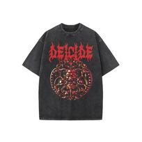 Deicide Death Metal Grupės Marškinėliai Unisex Vyrams Moterims Vasariniai Trumpomis Rankovėmis Madingi Marškinėliai Prabangūs Laisvalaikio Derliaus Viršutiniai Drabužiai XL brown