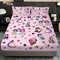 3Pcs K-Pop Demon Hunters Print Coreless Fitted Sheet Set Multiple Size Bedrooms Dormitory Bedcover Decoration Machine Washable 120x200