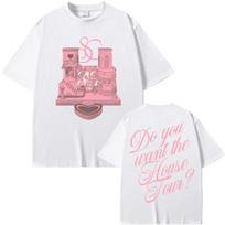 2026 summer New Sabrina Carpenter House Tour TShirt Official Store Same Style High Quality Cotton Crew Neck Loose Y2K Shirt M