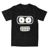 Y2k Funny Clothes Fashion Casual Bender Futuramas Tshirt Crewneck Short Sleeve Tshirt Print Cotton Tops Black Tee Unisex S