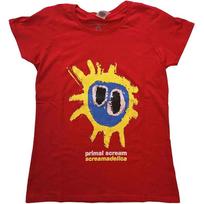 Primal Scream T Shirt Screamadelica Band Logo Official Womens Skinny Fit Red M S