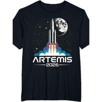 Artemis Launch to The Moon T-Shirt Funny Crew Neck Tee with Stylish Print Casual Comfortable Travel Clothing for Fashion Enthusiasts Ideal for Summer S juoda
