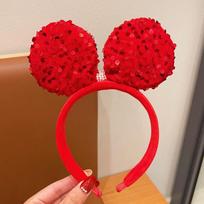Bowknot Children Headband Sequin Red Bow Hairband Lovely New Year Headwear  Girls B