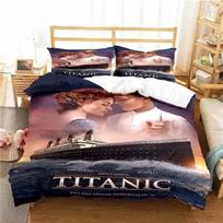 Titanic Ship Ocean Duvet Cover Pillowcase Titanic Jack Bedding Set Adult Boy Girl Bedroom Decoration Children Single Double Size 135x200cm