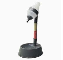 Adjustable Standing Dog Water Dispenser, Stable Cat Water Bottle Bowl Set, Non Slip Base Easy Installation Design pilka