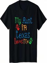 Kids My Aunt In Texas Loves Me T-Shirt S įvairiaspalvis