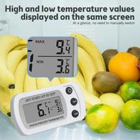 Šaldytuvo termometras su kabliu, apsaugančiu nuo drėgmės šaldytuvo šaldiklio elektrinis LCD ekranas Skaitmeninis termometro temperatūros monitorius balta