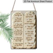 2D Flat 8×12 Inch Ten Commandments Stone Tablet Replica Metal Sign - Religious Christian Wall Decor, Aluminum Hanging for Church, Home or Spiritual 20*30cm
