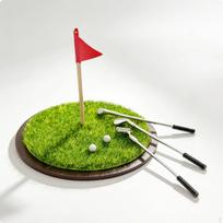 Miniature Golf Equipment Model Desktop Decoration Dollhouse Course for Doll Collectors,