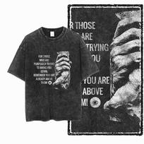 Anti War and Surreal Graphic Tees Vintage Washed Black Oversized Streetwear Collection for Statement and Philosophy Lovers S