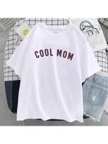 Cool Mom Letter Graphic Print Wounisex T Shirt Breathable Casual Clothing Soft Street Tee Shirts Sport Cool Short Sleeve Female S įvairiaspalvis