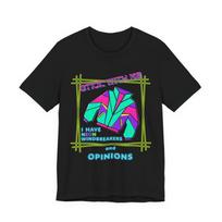 Retro Neon Windbreaker Unisex T-Shirt | Funny 80s 90s Graphic Tee | Neurodiversity Art Graphic Tee XL
