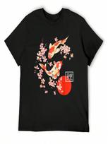 Cherry Blossom Koi Carp Fish Japanese Sakura T-Shirt S įvairiaspalvis
