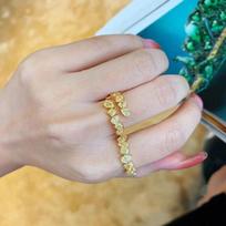 Trendy Wheat Ear Leaf Ultra-Fine Ring for Women - Fashionable, Stylish Index Finger Jewelry Size 7 auksinio žiedo spalva