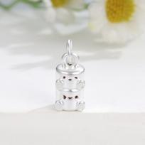 Sterling Silver Coffee Series Marshmallow Charm DIY Braided Rope Beaded Jewelry Accessories sidabras