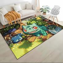 Pokemon Bulbasaur Cartoon Pattern Living Room Bedroom Carpet Bedside Floor Mat 15 Size Kid's Room Cloakroom Play Mat Area Rug 40cm x 60cm