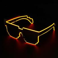 Wireless Mosaic LED Glasses Neon Party Nightclubs Flashing Glasses  for Adult Kids Orange