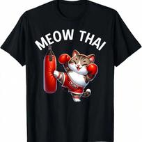 Muay Thai Cat Meow Thai Boxing I Love Thailand Souvenir T-Shirt S įvairiaspalvis