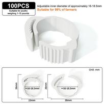 100Pcs 16~18.5Mm Chicken Foot Rings Adjustable Poultry Leg Snap Ratchet No Number Buckle Clip Chick Duck Goose Pigeon Raising 100Pcs balta