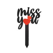 Miss You Decorative Garden Stake with Heart Shaped Accent Durable Metal Yard Sign for Outdoor and Indoor Use Memorial or Sentiment Display