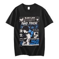 Japanese Hot Anime Blue Lock T-shirts Funny Isagi Yoichi Graphic Short Sleeve Oversized T-shirt Harajuku Streetwear T Shirt 3XL white
